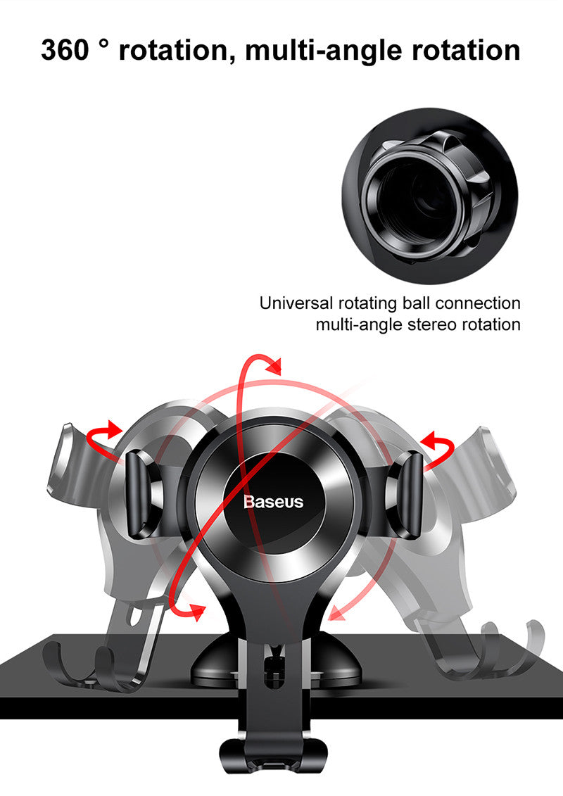 Baseus Osculum Type Gravity Car Mount Black/Silver