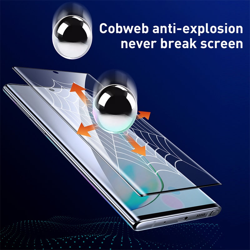 2pc Baseus 0.15mm Full-Screen Curved anti-explosion For Note 10 Support Finger scan
