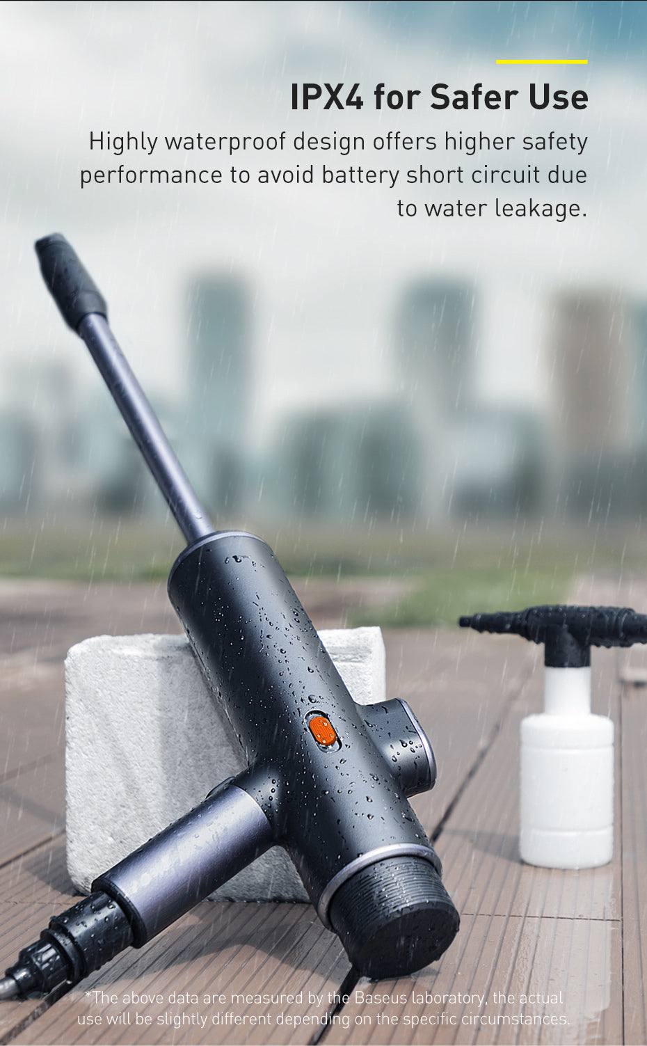 Baseus Dual Power Portable Electric Car Wash Spray Nozzle