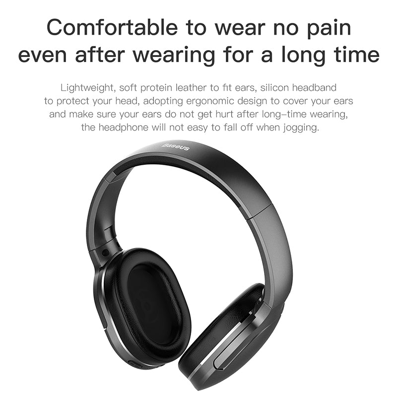 Baseus Encok D02 Wireless Headphone HQ Sound, Long Battery 25h | Black