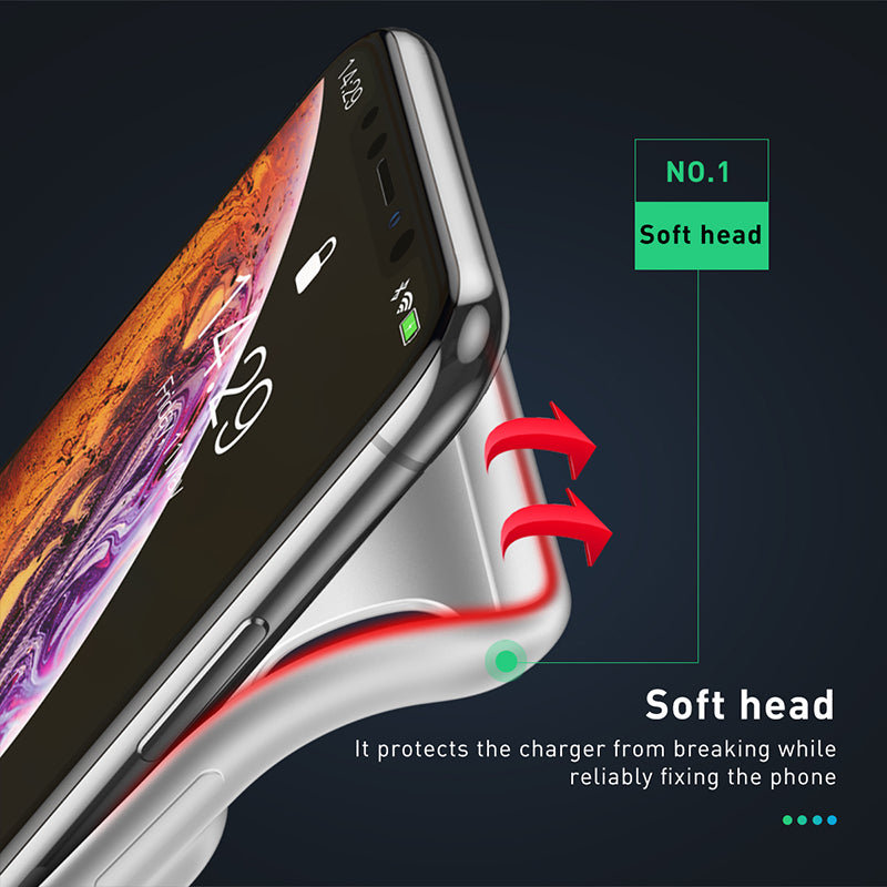 White Baseus Liquid Silicone Smart Power Case with 3300mAh battery for iPhone X/XS, showing the sleek silicone exterior and charging port.