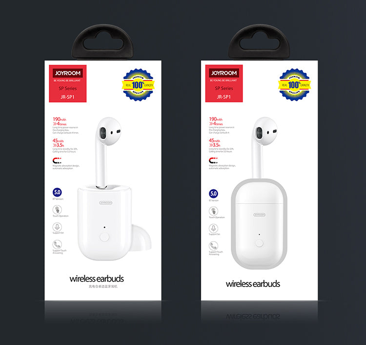 AirPods By Joyroom Single Earphone, 3.5h Calling, Work with iOS and Android + Free Case