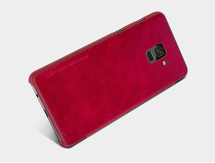 Qin Leather By Nillkin Smart Cover For Galaxy A8 Plus - Red