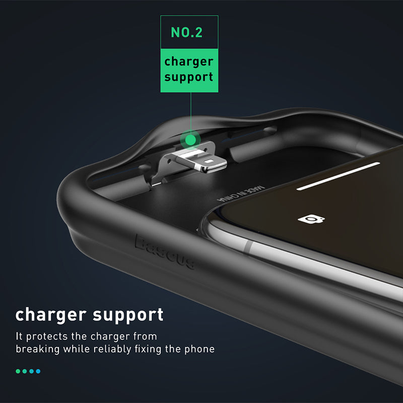 Baseus Liquid Silicone Smart Power Case 4200mAh For iPXs Max 6.5 Black