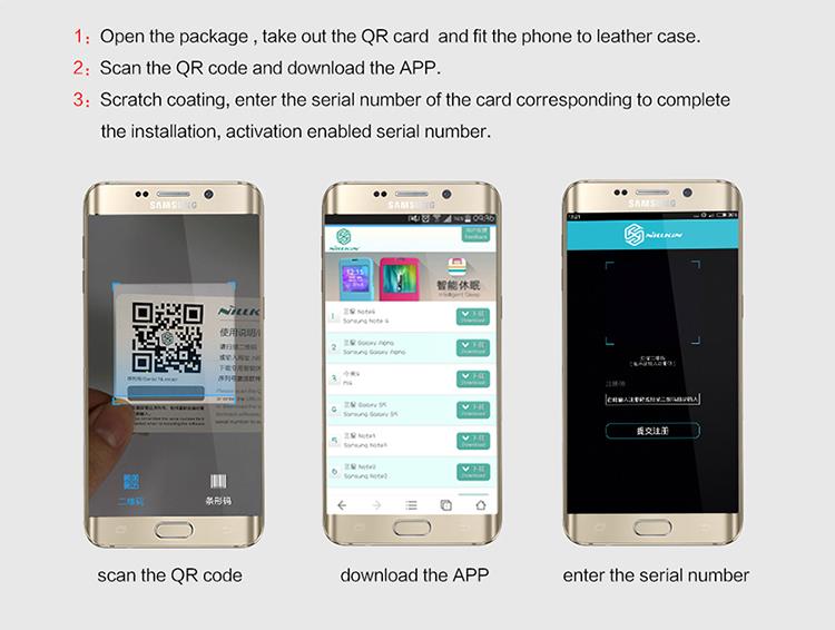 S7 Edge Qin Leather Black