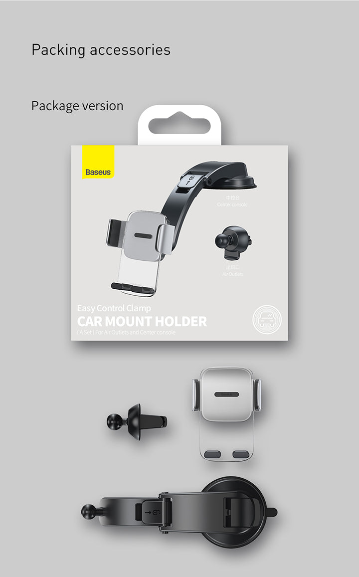 Baseus Easy Control Clamp هولدر سيارة بمشبك ( تركيب في التابلوه + التكييف )