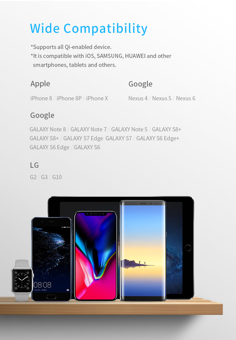 ROCK QI Wireless Charger Power Bank 8000mah with Digital Display