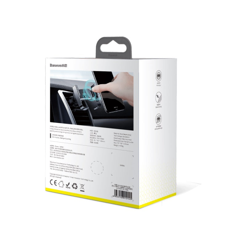 Baseus Mini Electric Car Holder With Sensor Silver