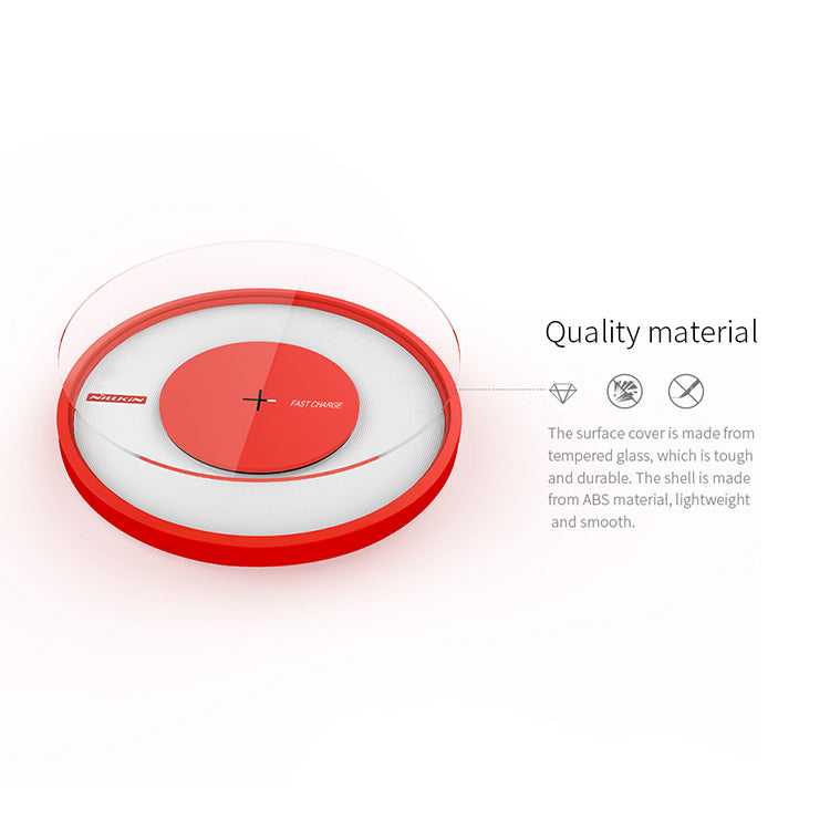 Magic Disk 4 Fast Wireless Charger Original From Nillkin with Colorful Lights Red