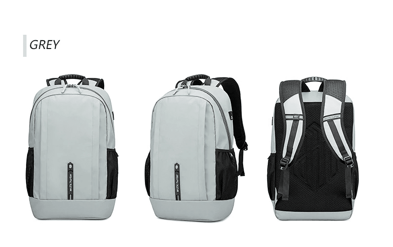 ARCTIC HUNTER B00386 Laptop Backpack, USB Charging Port Gray