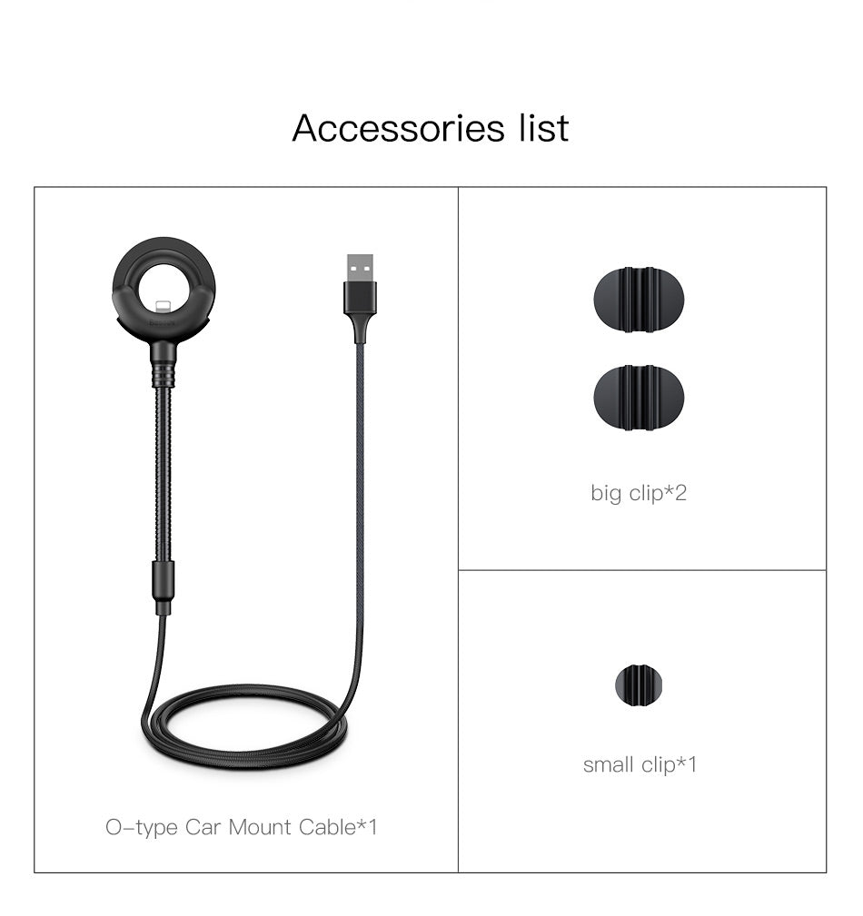 Baseus O-type Car Mount Cable For iPhone