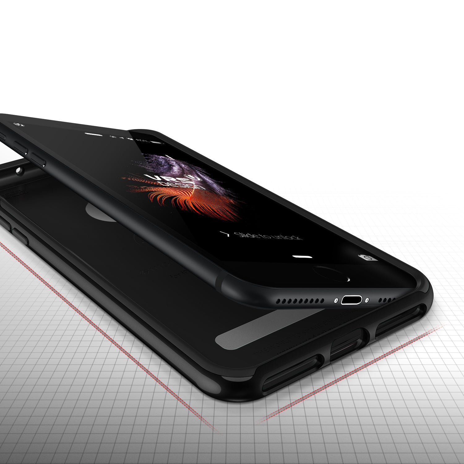 Black VRS Design High Pro Shield Series anti-shock case for iPhone 7 Plus, showcasing a perfect fit and sleek design.