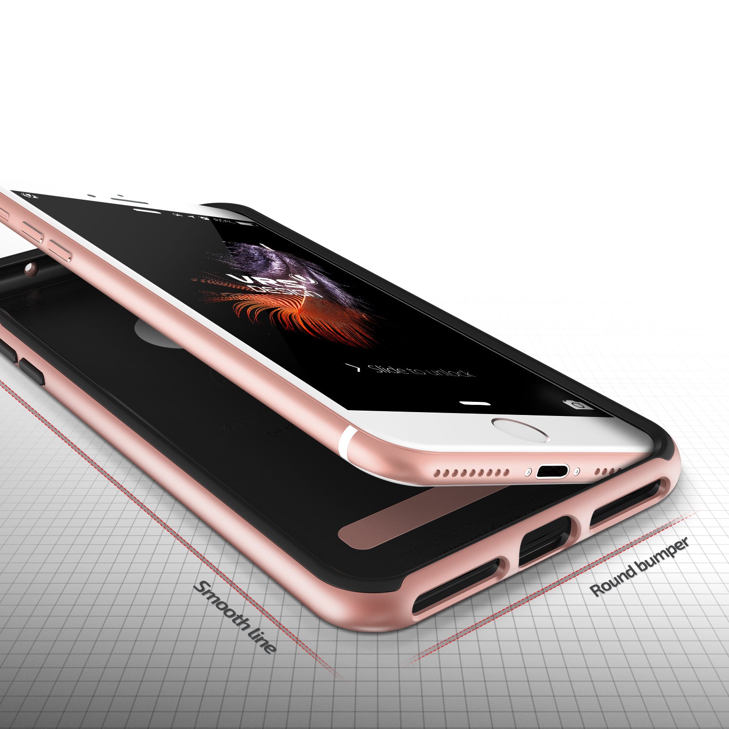 High Pro Shield Series Original From VRS Design Anti-shocks Case For iPhone 7 Plus Black / Rose