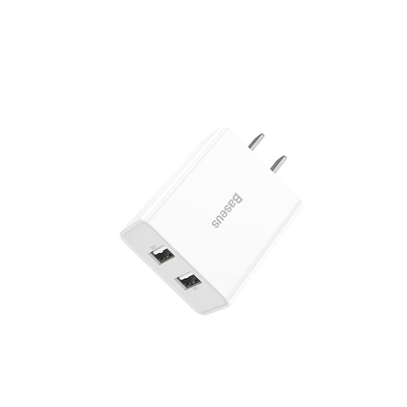 Baseus Speed Mini Dual USB Charger White + Magnetic Cable For iPhone