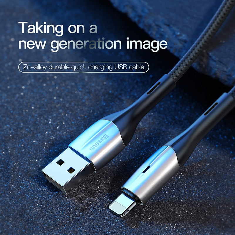 Smartkoshk horizontal illuminated nylon-resistant cut-proof cable in black, featuring a sleek design and durable construction.