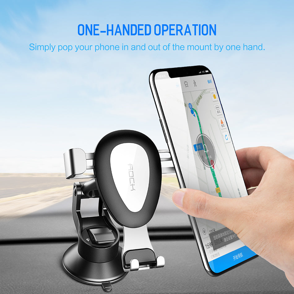 Gravity By Rock High Quality Metal Car Phone Holder Gold