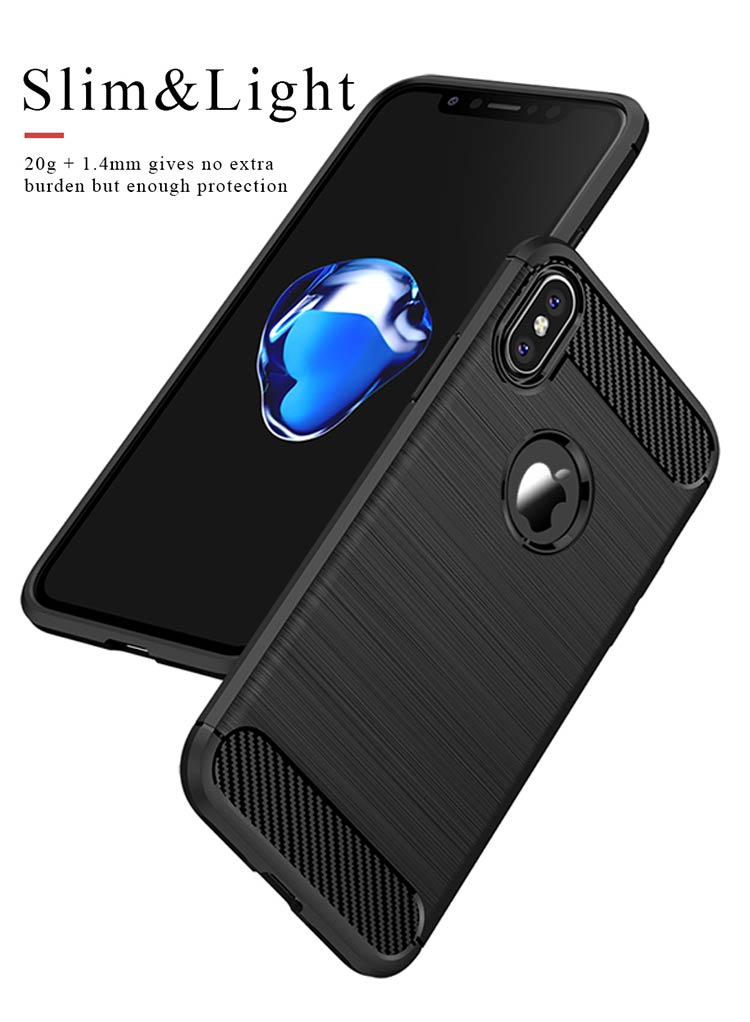 Armor By iPaky Flexible Slim Case Anti-fingerprint &amp; Anti-shocks For iPhone X – Black
