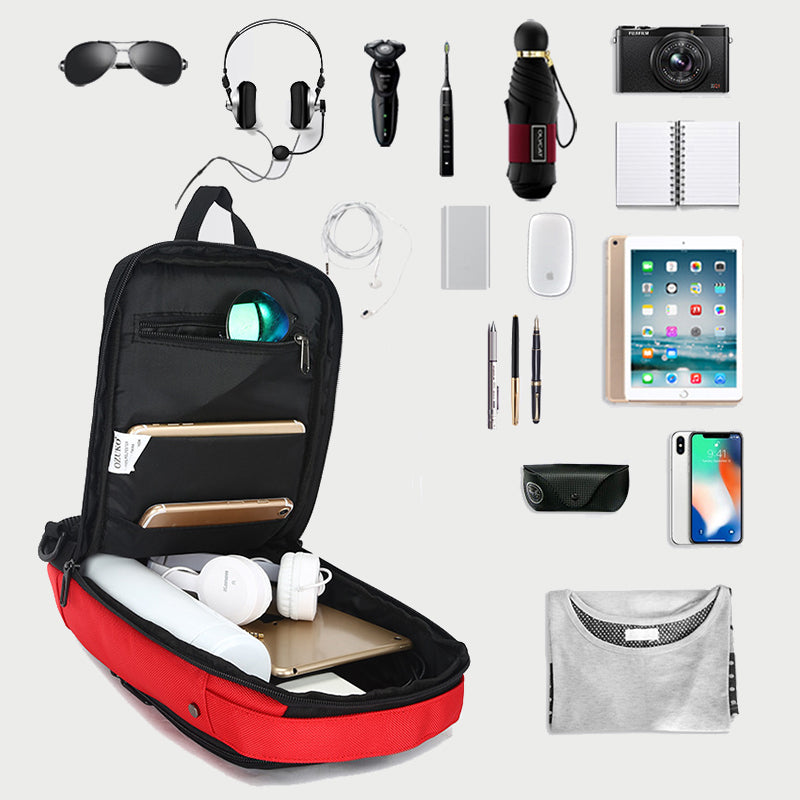 Ozuko Slingbag Crossbody Bag, Waterproof With USB - Blue