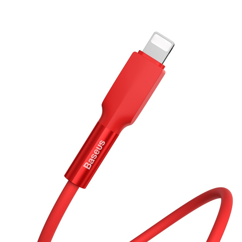 Baseus Silica Gel Cable USB For iPhone 1m - Red