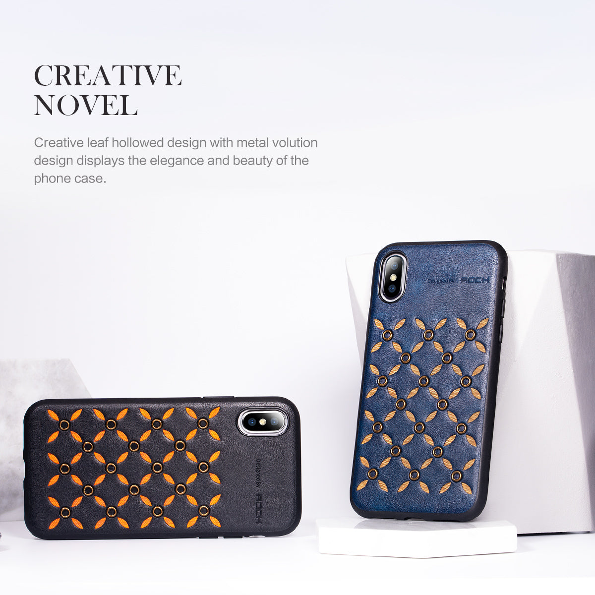 Origin Series By Rock Slim Leather Case for iPhone Xs Max Navy