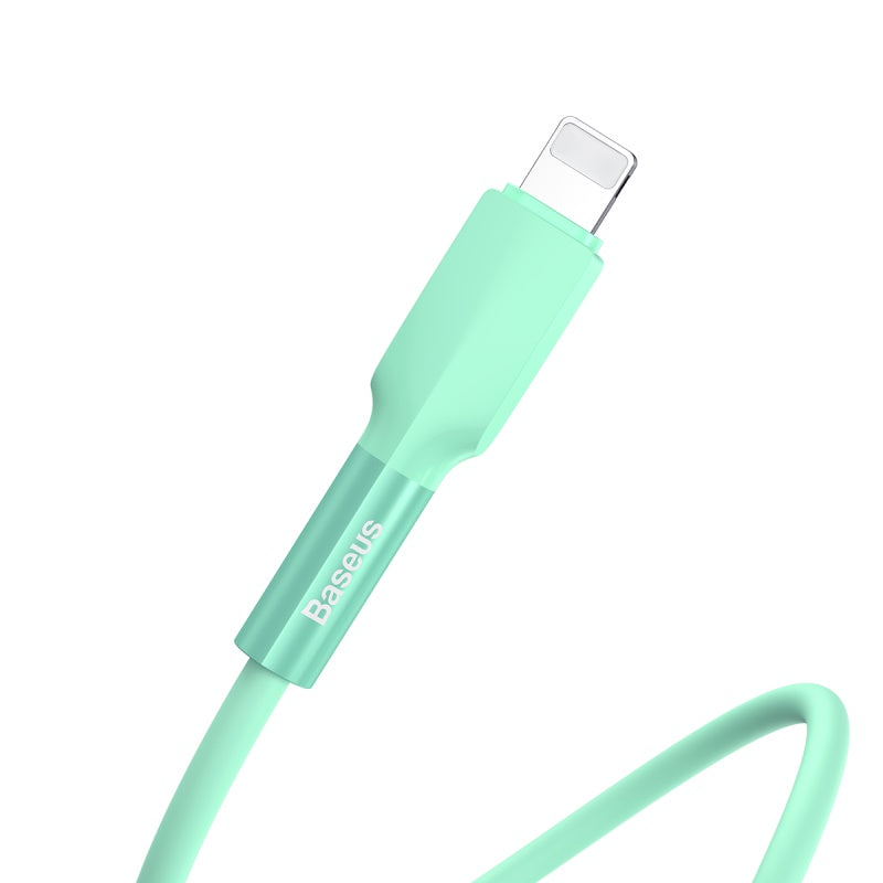 Baseus Silica Gel Cable USB For iPhone 1m - Green