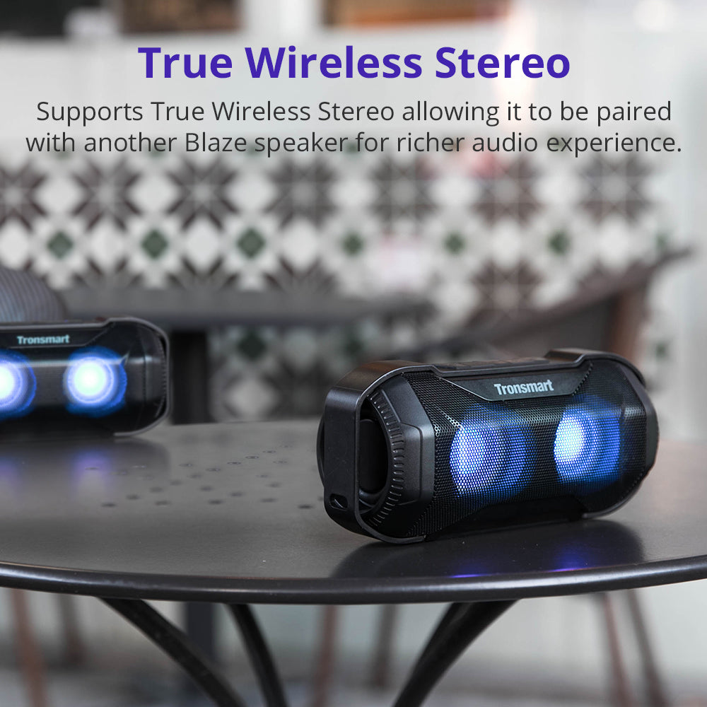 Tronsmart Blaze Super Bass Portable Bluetooth Speaker, IPX6, 12h With Bike Mount