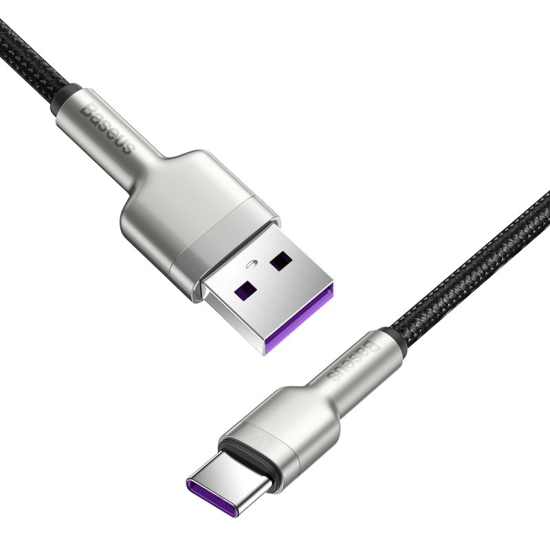 Baseus Cafule Series Metal 5A Data Cable USB To Type-C 40W 1m - Black