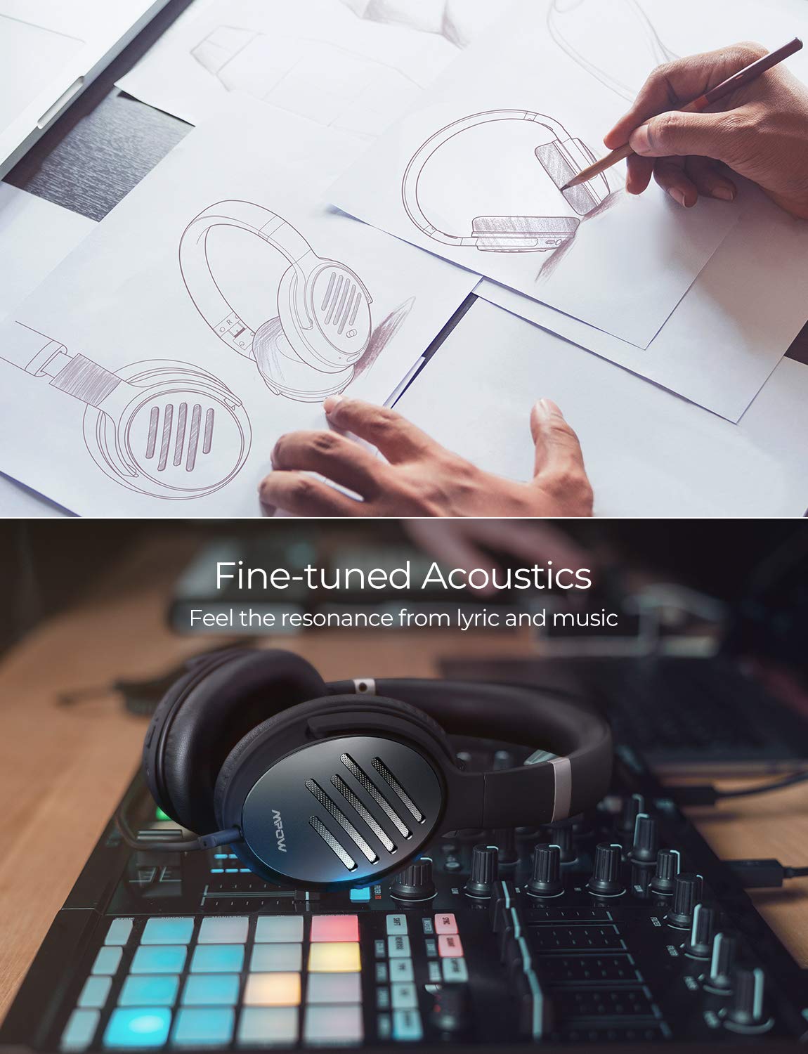 MPOW H16 Holo Active Noise-Cancelling Headphone Long Battery 30H Black