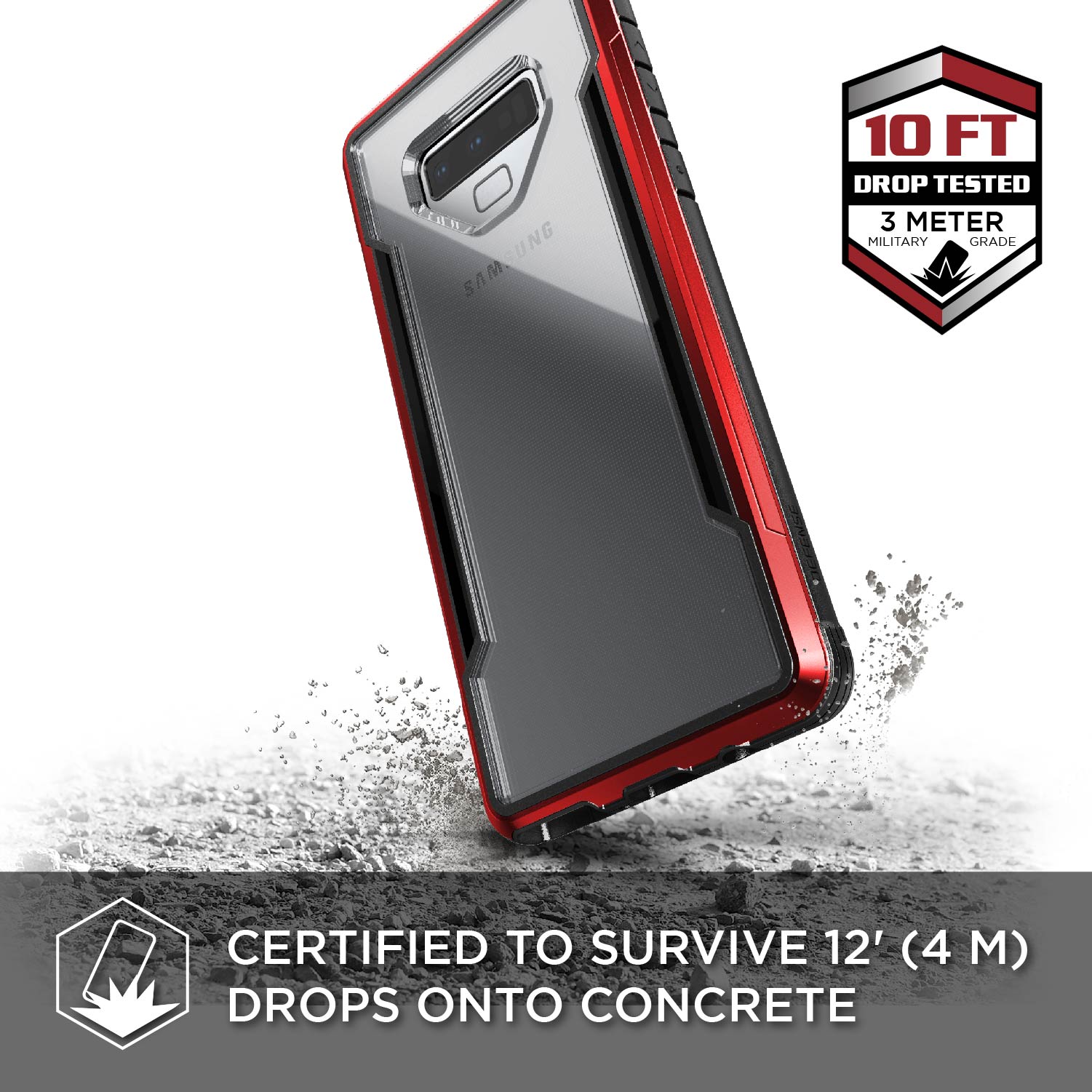 Defense Shield by X-Doria Anti Shocks Case Up To 3M For Note 9 – T/Red