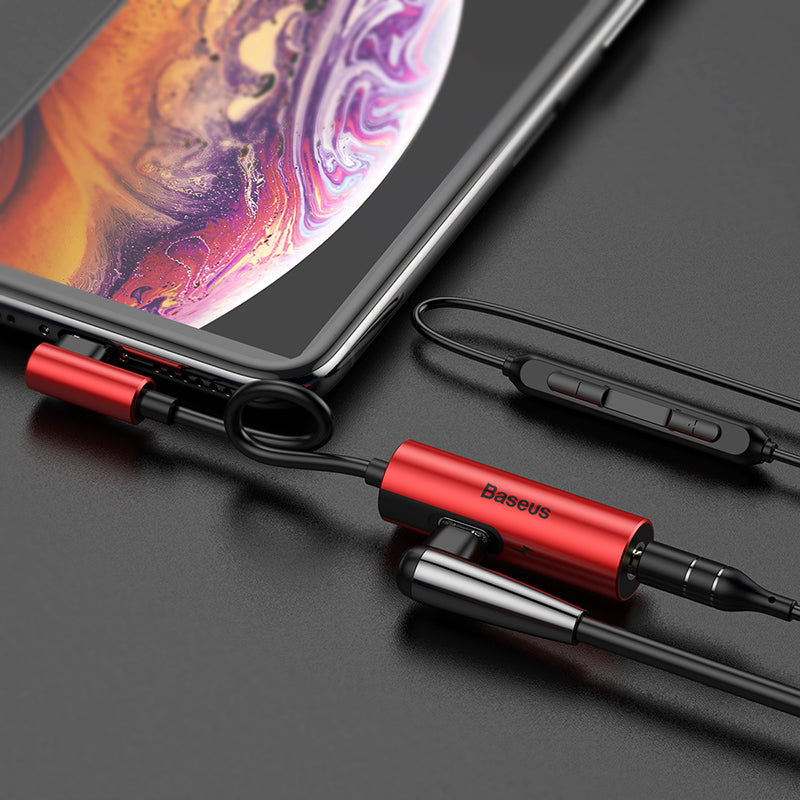 Baseus L42 iPhone Converter to iP &amp; 3.5mm audio jack Red