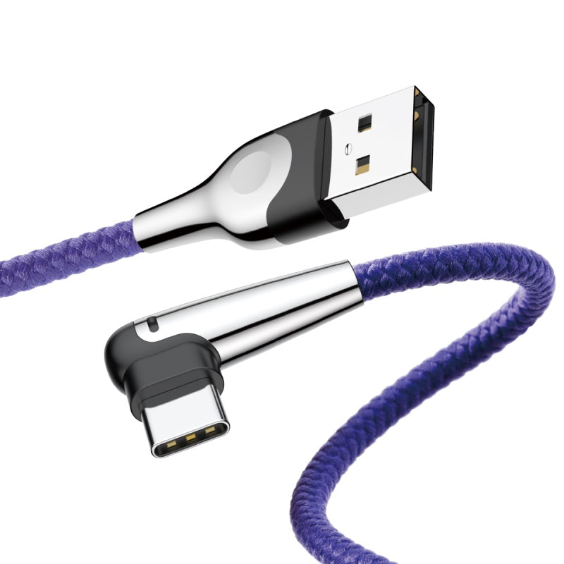 Baseus Sharp-Bird Type-C Cable With 90 Degree Bend, QC3.0 | Purple