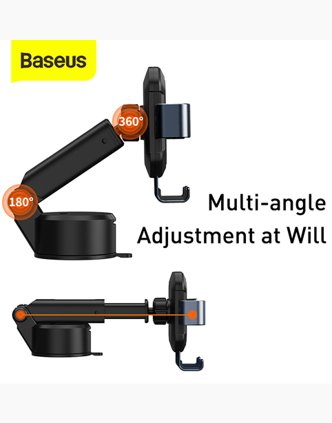 Baseus Tank gravity car mount holder with suction base Tarnish - Black