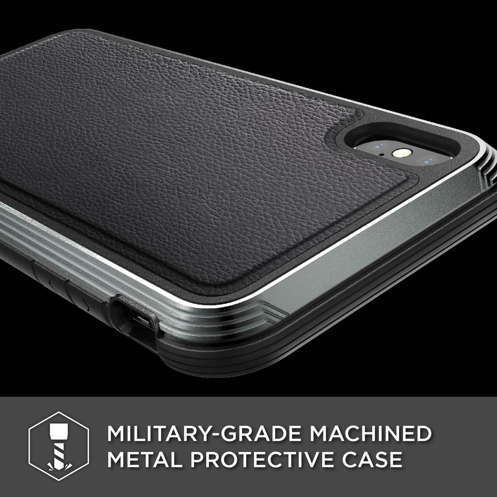 Defense Lux Leather By X-Doria For iPhone Xs Max Anti Shocks Case Up To 3M Black