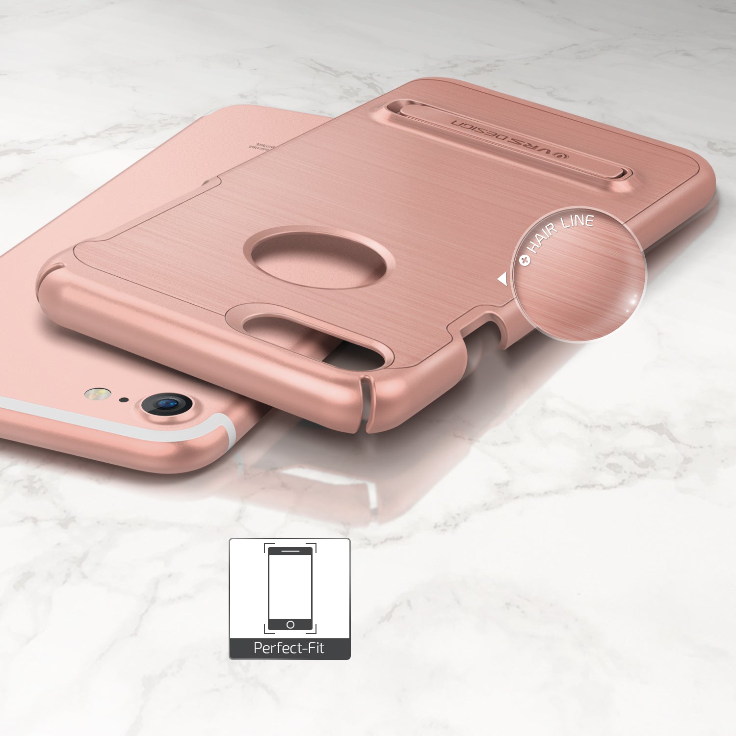 Smartkoshk Simpli Lite Series slim rose gold case for iPhone 7 Plus with a smooth hairline finish.