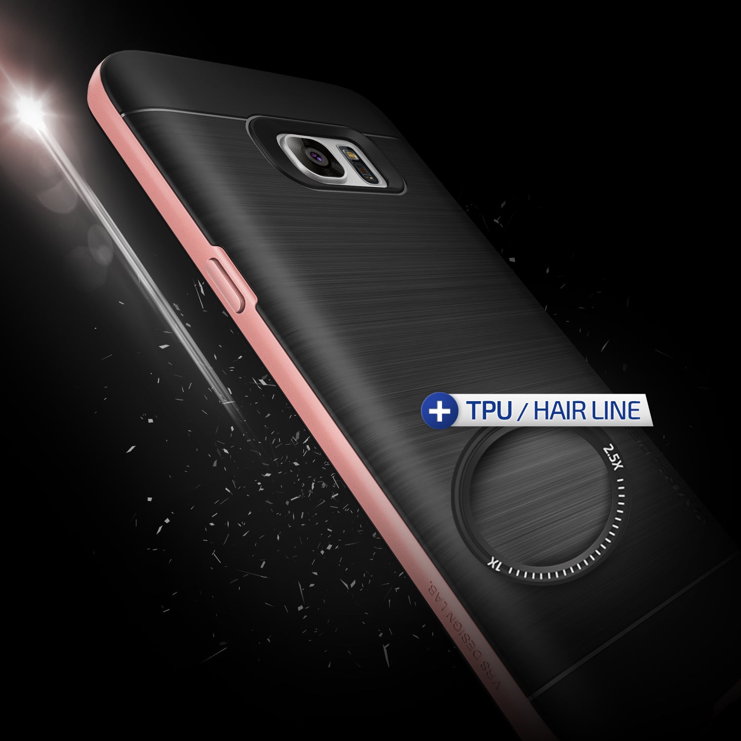 High Pro Shield Series Original From VRS Design Anti-shocks Case For S7 Edge Black / Rose