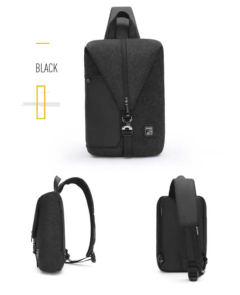 ARCTIC HUNTER Crossbody Waterproof Men Chest Bag Black