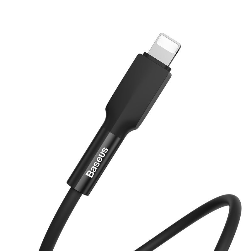 Baseus Silica Gel Cable USB For iPhone 1m - Black