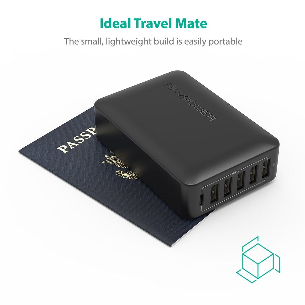 Ravpower RP-PC033 60W 6-Port Desktop Charging Station Black