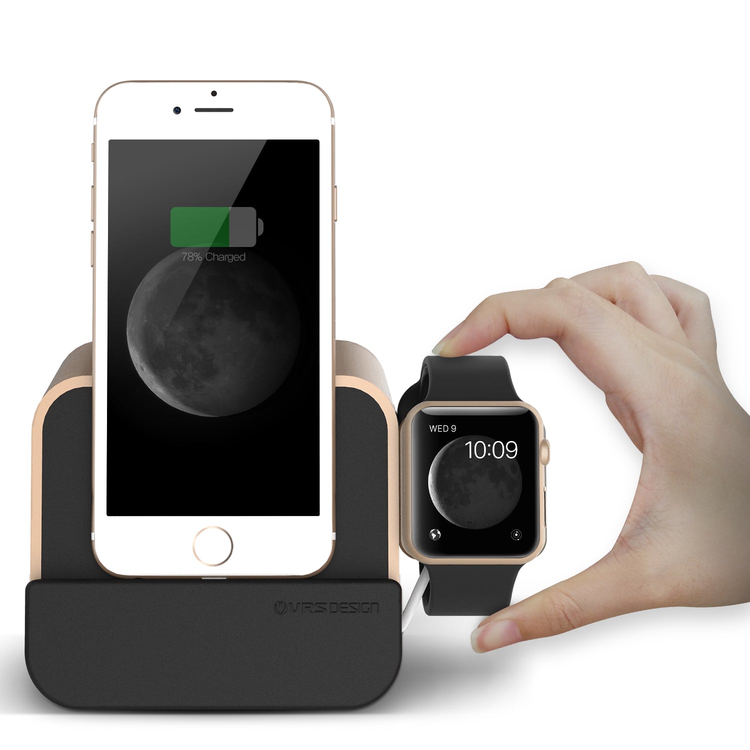 New i Depot Plus Original From VRS Design Dock And Docking Station For iPhone and Apple Watch / Gold