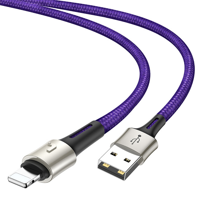 Baseus Caring Nylon Anti cut Cable 1-in-3 ( iPhone - Type C - Micro ) Purple
