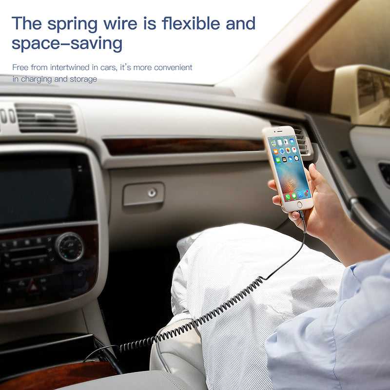 Spring By Baseus Flexible &amp; Space Saving Cable For iP 1.2m Black/Gold