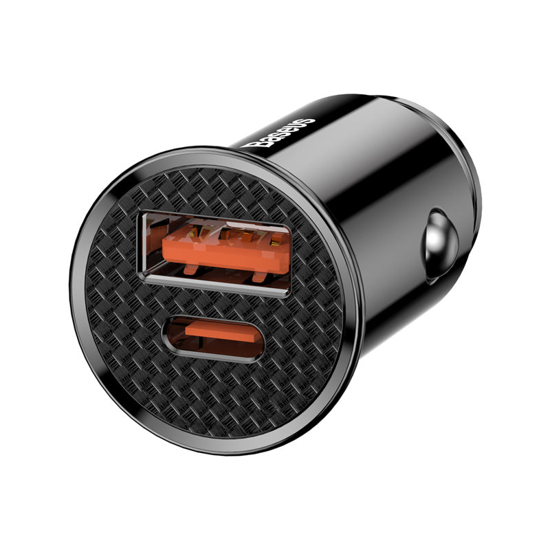 Smartkoshk circular car charger with dual USB ports and Type C PD, 30W power output, visible in the image.