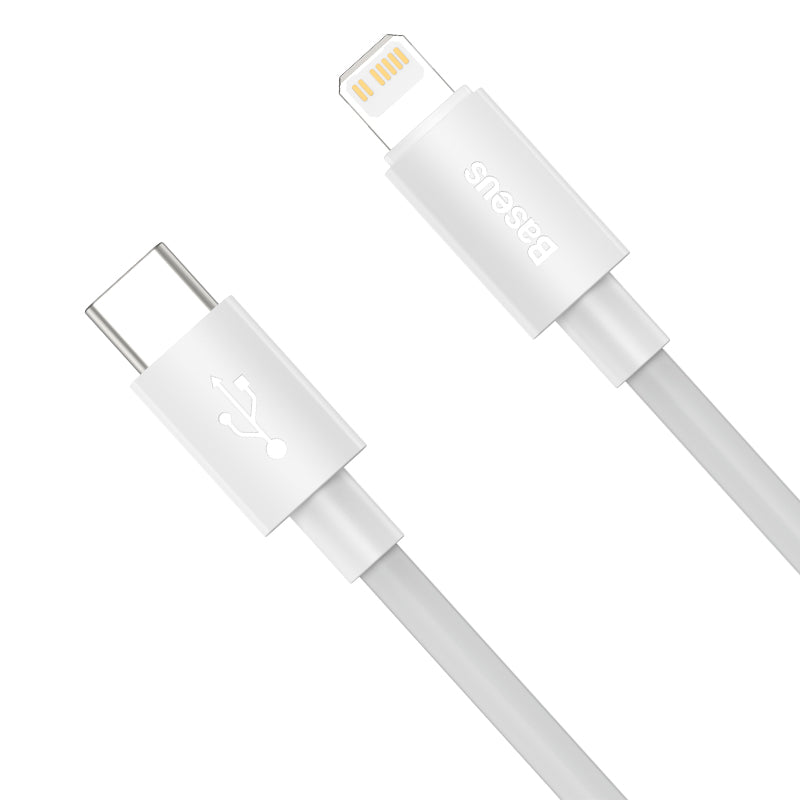 Baseus Simple Wisdom Data Cable Kit USB to iP PD 20W 2PCS 1.5m White