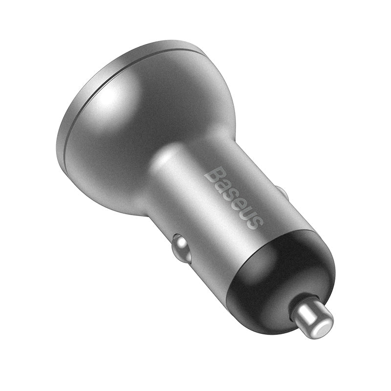 Baseus Digital Display Dual USB 4.8A Car Charger 24W - Sliver