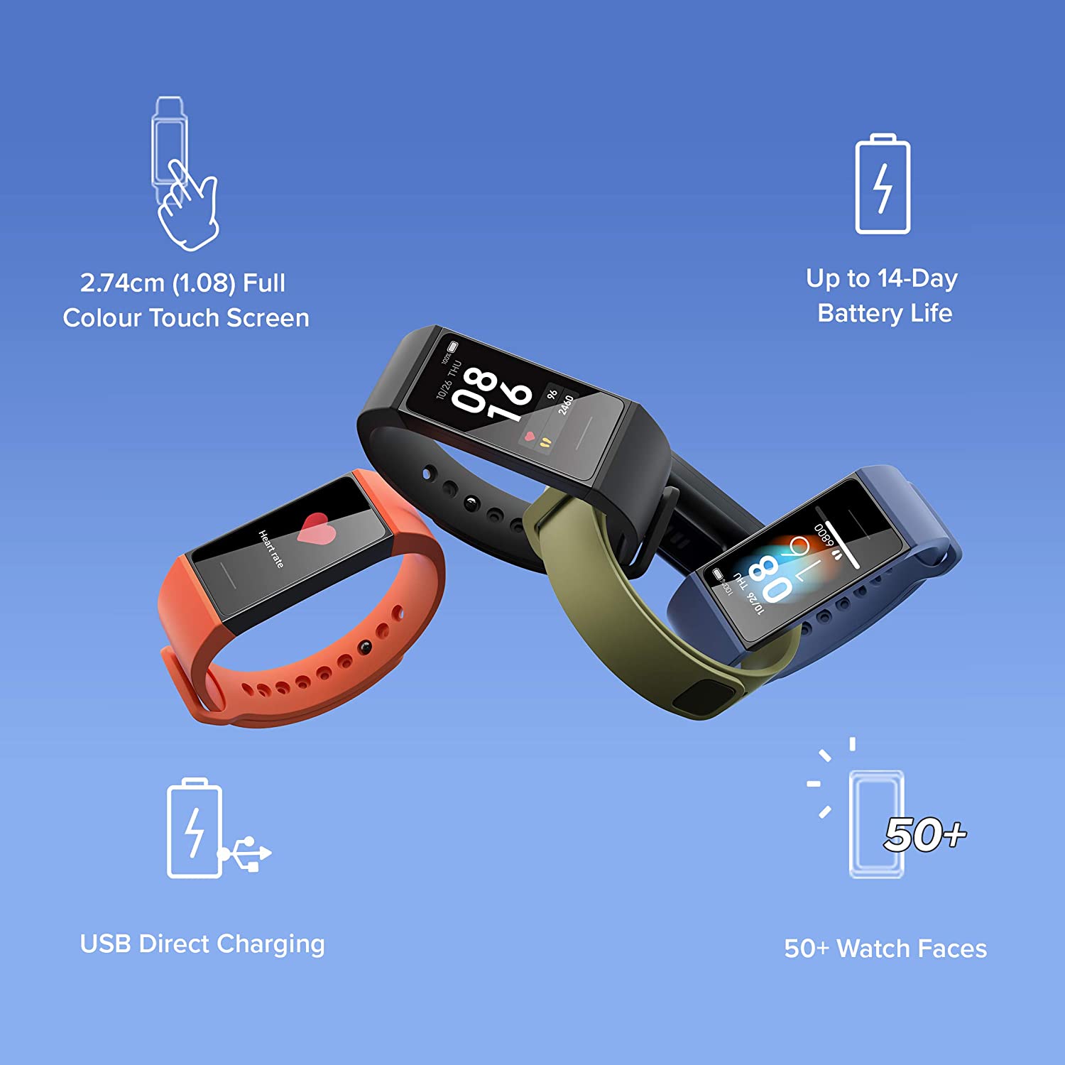 Mi Band 4c Health and Fitness Tracker - Black