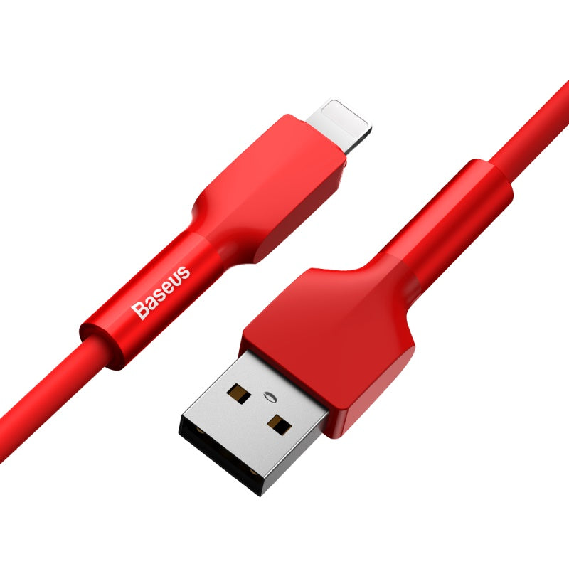 Baseus Silica Gel Cable USB For iPhone 1m - Red