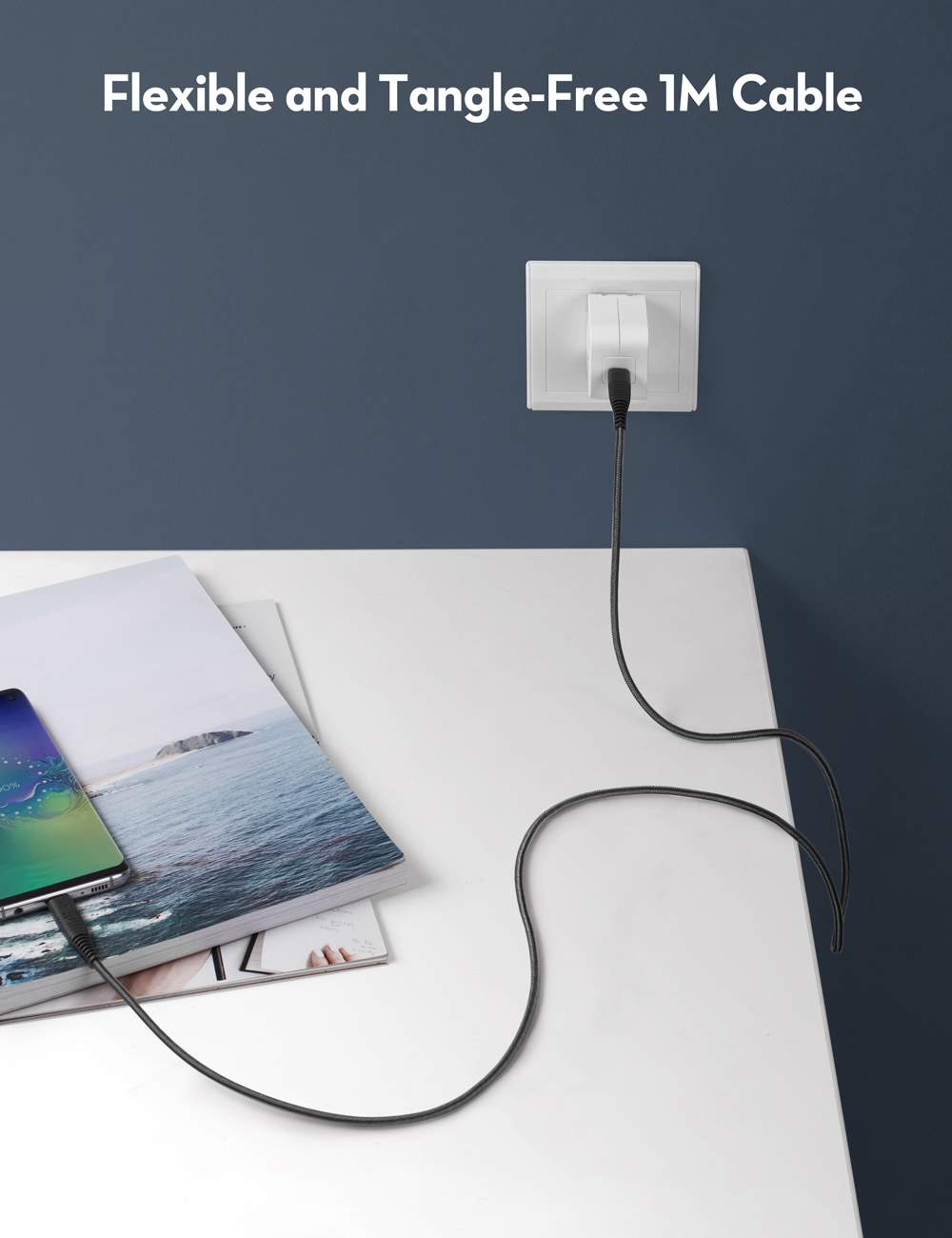 RAVPower RP-CB047 Nylon Braided USB-C to USB-C Cable (3.3ft/1m)