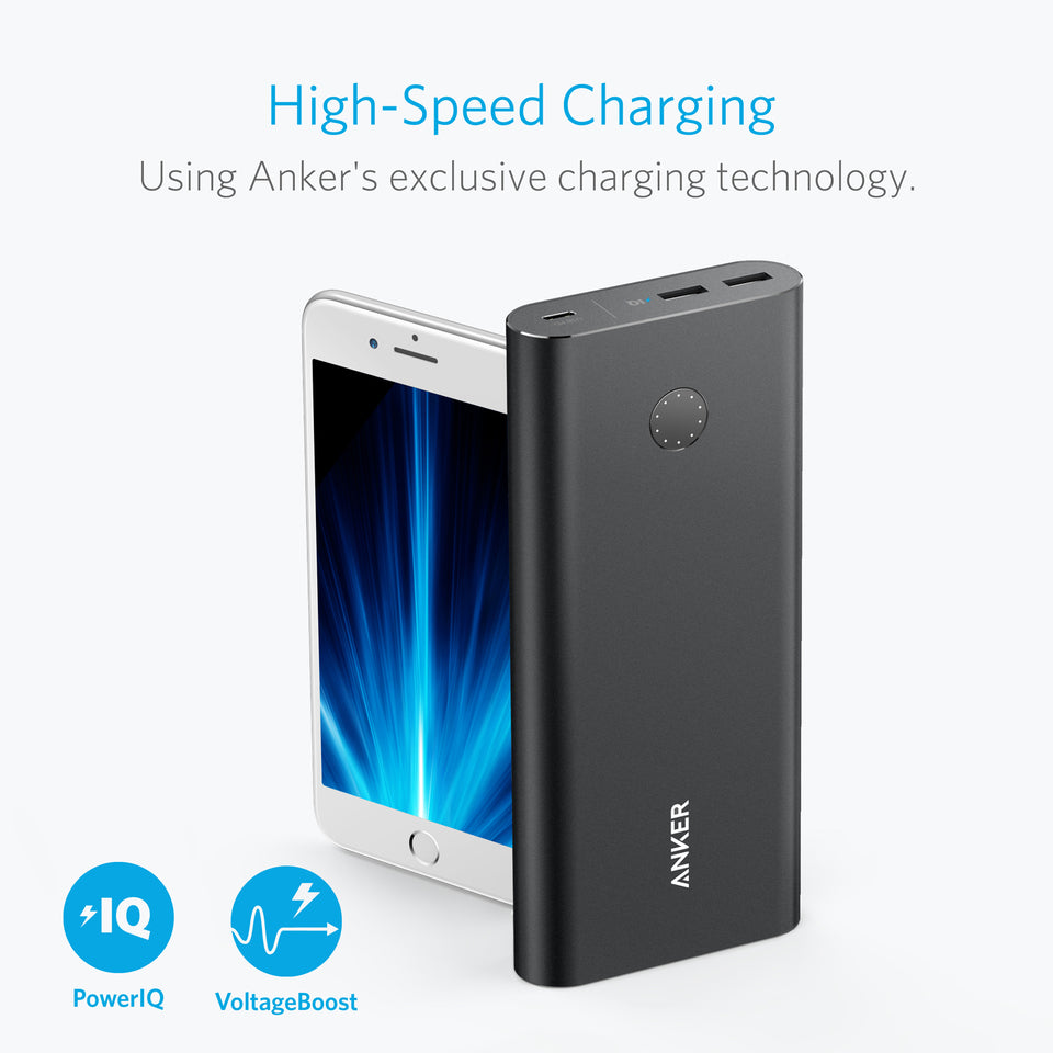 Anker PowerCore+ 26800mAh PD 3-Ports PowerIQ Technology Black