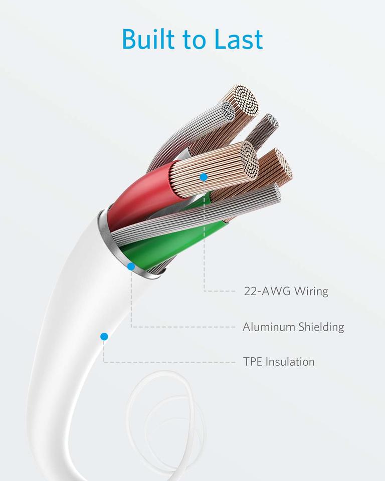 Anker Powerline II lightning connector 3ft, White