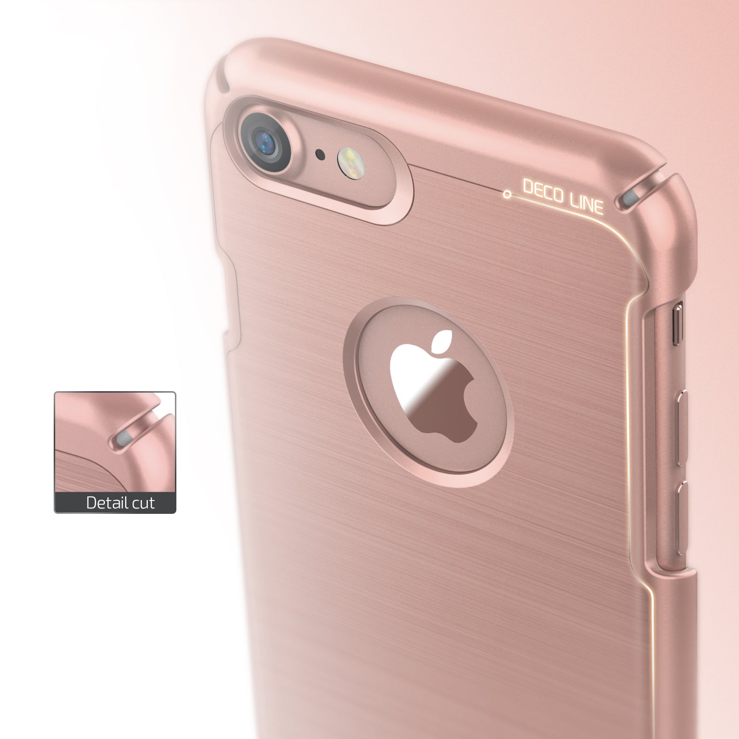 Smartkoshk Simpli Lite Series slim iPhone 7 Plus case in rose gold, designed by VRS Design, featuring a sleek, protective cover.